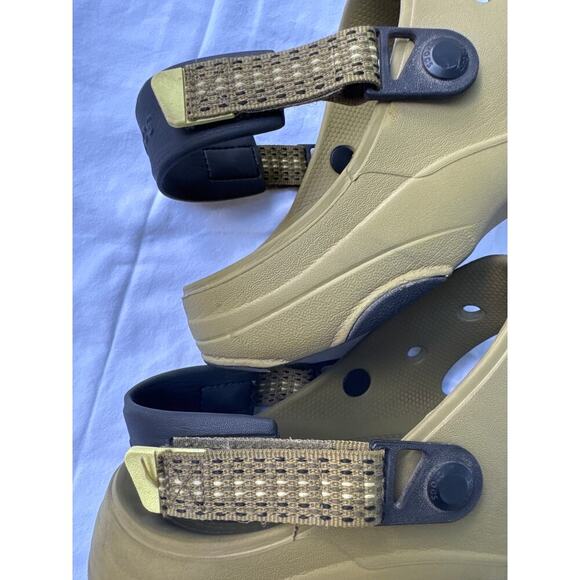 Iconic Crocs Comfort Olive Green Strap All Terrain Sandals With Back Strap Sz 15 - Picture 16 of 16